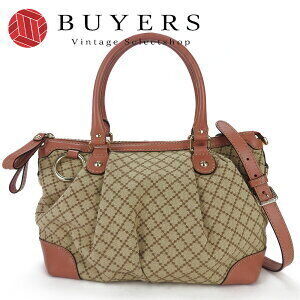 Gucci Handbag Shoulder Strap Diamante Leather Canvas Orange Style